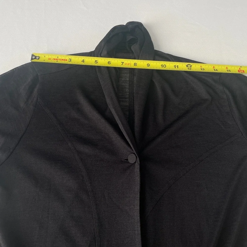 Tokuko 1er Vol Black Sheer Panel Long Sleeve Open Front Jacket Size 9 (US M)‎